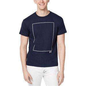 WHT SPACE Mens Square Graphic T-Shirt, Blue, NWT